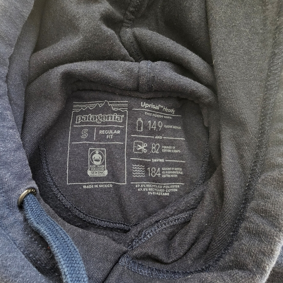 Patagonia Uprisal Hoody Pullover Sweatshirt in Navy Blue, Size Small - Picture 4 of 5